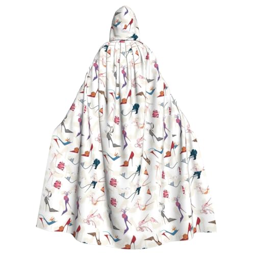 JBYJBX High Heel Schuhe Druck Halloween Cosplay Mittelalter Festivals für Unisex volle Länge Umhang mit Hut Kapuze JBYJBX High Heel Schuhe Druck Halloween Cosplay Mittelalter Festivals für Unisex volle Länge Umhang mit Hut Kapuze von JBYJBX