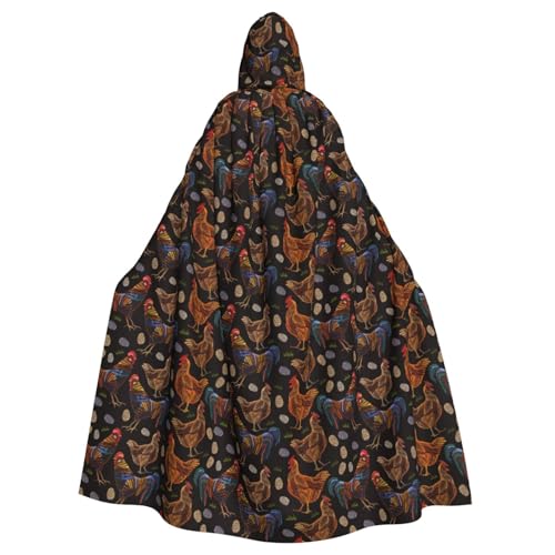 JBYJBX Hühner-Druck, Halloween, Cosplay, Mittelalter-Festivals, Unisex, Umhang mit Hut und Kapuze JBYJBX Hühner-Druck, Halloween, Cosplay, Mittelalter-Festivals, Unisex, Umhang mit Hut und Kapuze von JBYJBX