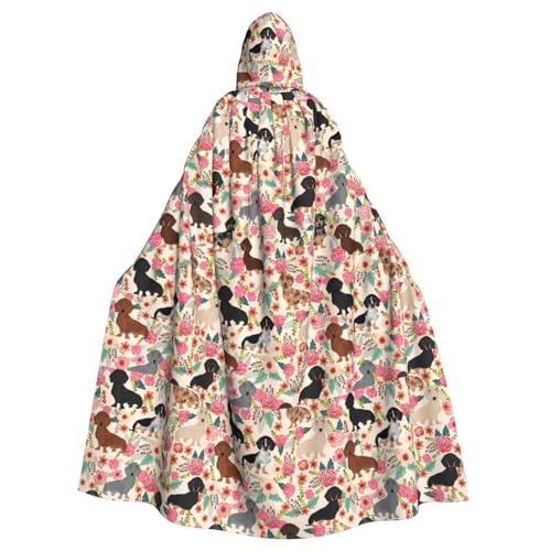 JBYJBX Hunde-Blumendruck, Halloween, Cosplay, Mittelalter-Festivals, Unisex, Umhang mit Hut und Kapuze JBYJBX Hunde-Blumendruck, Halloween, Cosplay, Mittelalter-Festivals, Unisex, Umhang mit Hut und Kapuze von JBYJBX