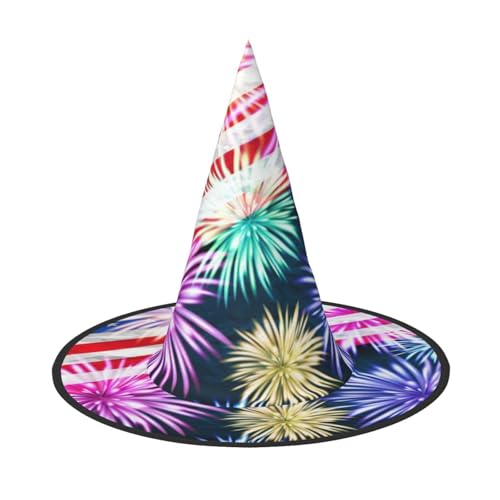 JBYJBX Jbyjbxpatriotic 4. Juli Amerikanische Flagge, Druck, Karneval, Halloween, Hexenhut, Motto-Partys, Hut, Cosplay, Maskerade, Urlaubsdekoration von JBYJBX