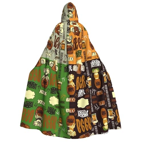 JBYJBX Kapuzenumhang mit Bierdruck, 190 cm, Erwachsenenkostüm, Halloween, Cosplay, Karneval, Partys JBYJBX Kapuzenumhang mit Bierdruck, 190 cm, Erwachsenenkostüm, Halloween, Cosplay, Karneval, Partys von JBYJBX