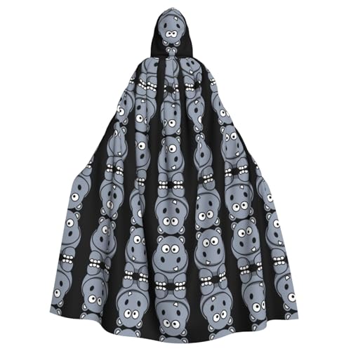 JBYJBX Kapuzenumhang mit Cartoon-Nilpferd-Druck, für Damen und Herren, Kapuzenumhang, Halloween, Karneval, Cosplay und Motto-Partys JBYJBX Kapuzenumhang mit Cartoon-Nilpferd-Druck, für Damen und Herren, Kapuzenumhang, Halloween, Karneval, Cosplay und Motto-Partys von JBYJBX