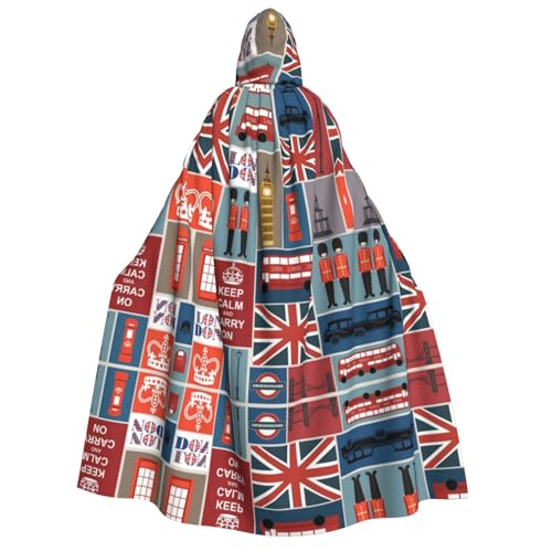 JBYJBX Kapuzenumhang mit England-Symbolen, 190 cm, Erwachsenenkostüm, Halloween, Cosplay, Karneval, Partys JBYJBX Kapuzenumhang mit England-Symbolen, 190 cm, Erwachsenenkostüm, Halloween, Cosplay, Karneval, Partys von JBYJBX