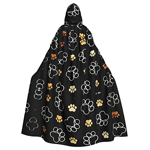 JBYJBX Kapuzenumhang mit Hundepfotenabdruck, für Damen und Herren, Kapuzenumhang, Halloween, Karneval, Cosplay und Motto-Partys von JBYJBX