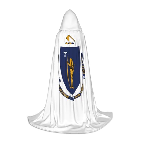 JBYJBX Massachusetts Umhang mit Kapuze und Flagge, Unisex, für Halloween, Cosplay, Kostüm, Weihnachten, Karneval, Party, Umhang von JBYJBX
