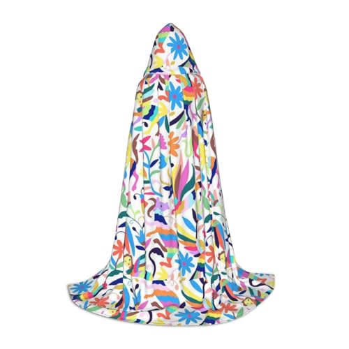 JBYJBX Mexikanischer Otomi-Tier-Druck, Halloween-Kapuzenumhang, 130/150/170 cm, Karneval, Hexenkostüm, Cosplay, Mottoparty JBYJBX Mexikanischer Otomi-Tier-Druck, Halloween-Kapuzenumhang, 130/150/170 cm, Karneval, Hexenkostüm, Cosplay, Mottoparty von JBYJBX