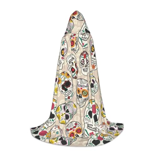 JBYJBX Mexikanischer Totenkopf-Druck, Halloween-Kapuzenumhang, 130/150/170 cm, Karneval, Hexenkostüm, Cosplay, Mottoparty JBYJBX Mexikanischer Totenkopf-Druck, Halloween-Kapuzenumhang, 130/150/170 cm, Karneval, Hexenkostüm, Cosplay, Mottoparty von JBYJBX