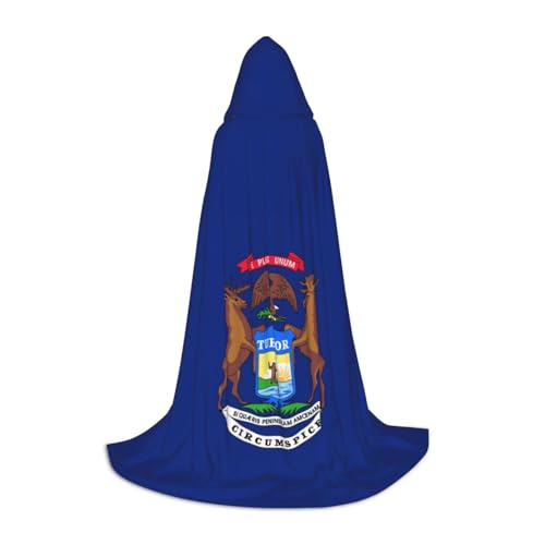 JBYJBX Michigan State Flag Print Halloween Kapuzenumhang 130/150/170 cm Karneval Hexenkostüm Cosplay Mottoparty JBYJBX Michigan State Flag Print Halloween Kapuzenumhang 130/150/170 cm Karneval Hexenkostüm Cosplay Mottoparty von JBYJBX
