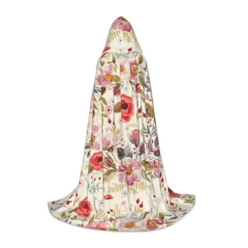 JBYJBX Moderner Halloween-Kapuzenumhang mit Blumendruck, 130/150/170 cm, Karneval, Hexenkostüm, Cosplay, Mottoparty JBYJBX Moderner Halloween-Kapuzenumhang mit Blumendruck, 130/150/170 cm, Karneval, Hexenkostüm, Cosplay, Mottoparty von JBYJBX
