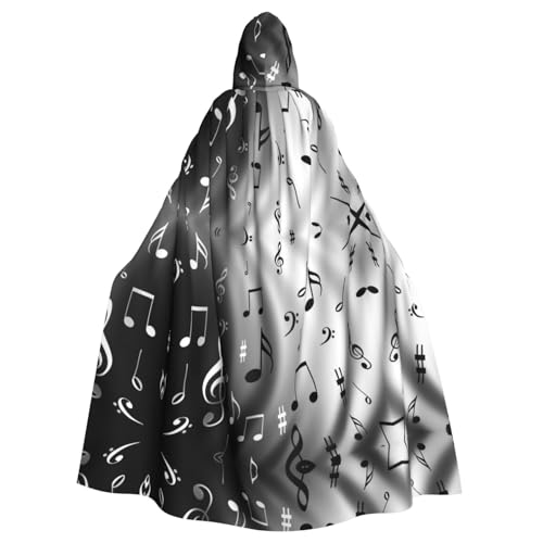 JBYJBX Musiknoten-Druck, Halloween, Cosplay, Mittelalter-Festivals, Unisex, Umhang mit Hut und Kapuze JBYJBX Musiknoten-Druck, Halloween, Cosplay, Mittelalter-Festivals, Unisex, Umhang mit Hut und Kapuze von JBYJBX