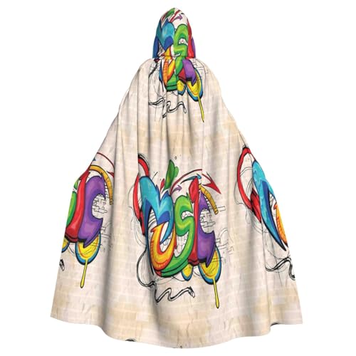 JBYJBX Musikstil-Druck, Halloween, Cosplay, Mittelalter-Festivals, Unisex, Umhang mit Hut und Kapuze JBYJBX Musikstil-Druck, Halloween, Cosplay, Mittelalter-Festivals, Unisex, Umhang mit Hut und Kapuze von JBYJBX