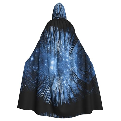 JBYJBX Nachthimmel-Druck, Halloween, Cosplay, Mittelalter-Festivals, Unisex, Umhang mit Hut und Kapuze von JBYJBX