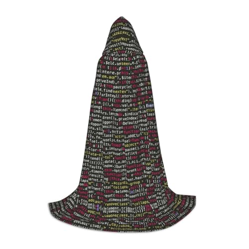 JBYJBX Programmierer Programmiercode Druck Unisex Kapuzenumhang Halloween Cosplay Kostüm Weihnachten Karneval Party Wear Umhang von JBYJBX