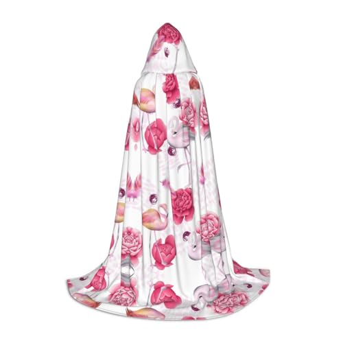 JBYJBX Roter Flamingo-Druck, Unisex, Kapuzenumhang, Halloween, Cosplay, Kostüm, Weihnachten, Karneval, Party, Umhang JBYJBX Roter Flamingo-Druck, Unisex, Kapuzenumhang, Halloween, Cosplay, Kostüm, Weihnachten, Karneval, Party, Umhang von JBYJBX