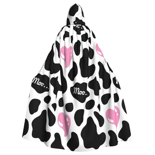 JBYJBX Schwarz-weißer Milchkuh-Druck, Halloween, Cosplay, Mittelalter-Festivals, Unisex, Umhang mit Hut und Kapuze JBYJBX Schwarz-weißer Milchkuh-Druck, Halloween, Cosplay, Mittelalter-Festivals, Unisex, Umhang mit Hut und Kapuze von JBYJBX