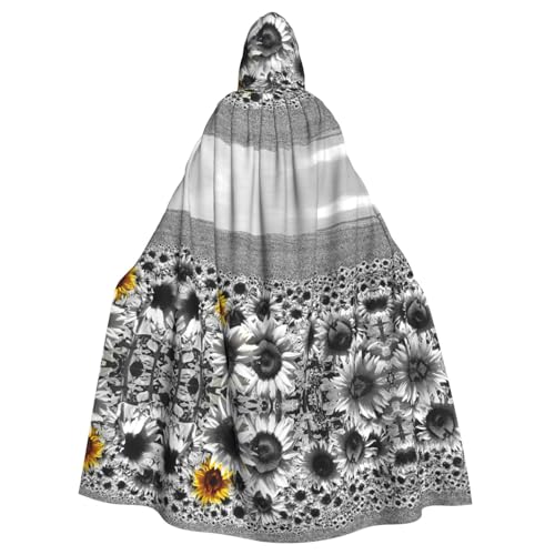 JBYJBX Schwarzer und weißer Sonnenblumen-Umhang mit Kapuze für Damen und Herren, Kapuzenumhang, Halloween, Karneval, Cosplay und Motto-Partys JBYJBX Schwarzer und weißer Sonnenblumen-Umhang mit Kapuze für Damen und Herren, Kapuzenumhang, Halloween, Karneval, Cosplay und Motto-Partys von JBYJBX