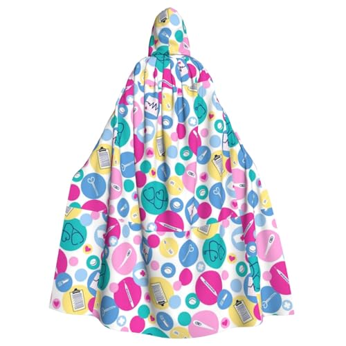 JBYJBX Süßer Krankenschwester-Druck, Halloween, Cosplay, Mittelalter-Festivals, Unisex, Umhang mit Hut und Kapuze JBYJBX Süßer Krankenschwester-Druck, Halloween, Cosplay, Mittelalter-Festivals, Unisex, Umhang mit Hut und Kapuze von JBYJBX