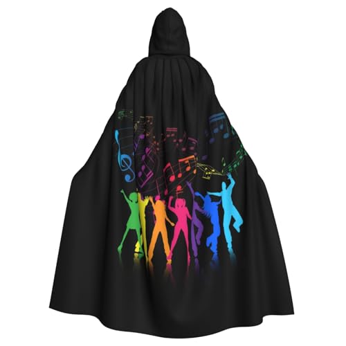 JBYJBX Tanzen mit Musikdruck, Halloween, Cosplay, Mittelalter-Festivals, Unisex, Umhang mit Hut und Kapuze JBYJBX Tanzen mit Musikdruck, Halloween, Cosplay, Mittelalter-Festivals, Unisex, Umhang mit Hut und Kapuze von JBYJBX