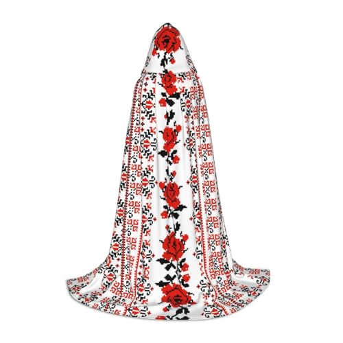 JBYJBX Ukrainischer Stickerei-Stil, Rosen-Druck, Unisex, Kapuzenumhang, Halloween, Cosplay, Kostüm, Weihnachten, Karneval, Party, Umhang JBYJBX Ukrainischer Stickerei-Stil, Rosen-Druck, Unisex, Kapuzenumhang, Halloween, Cosplay, Kostüm, Weihnachten, Karneval, Party, Umhang von JBYJBX