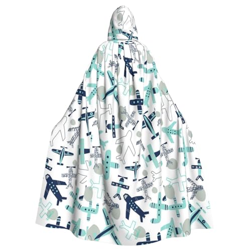 JBYJBX Umhang mit Flugzeug-Druck, Halloween, Cosplay, Mittelalter-Festivals, Unisex, volle Länge, mit Hut und Kapuze JBYJBX Umhang mit Flugzeug-Druck, Halloween, Cosplay, Mittelalter-Festivals, Unisex, volle Länge, mit Hut und Kapuze von JBYJBX