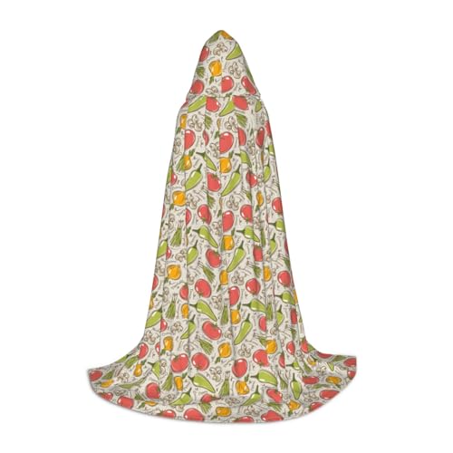 JBYJBX Umhang mit Gemüse und Früchten, Unisex, mit Kapuze, Halloween, Cosplay, Kostüm, Weihnachten, Karneval, Party, Umhang von JBYJBX