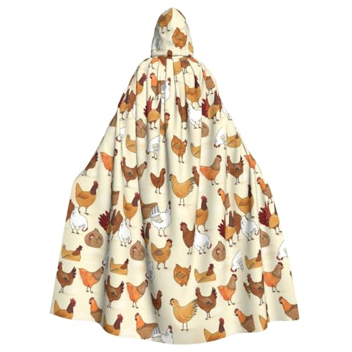 JBYJBX Umhang mit Hühnermuster, Halloween, Cosplay, Mittelalter-Festivals, Unisex, volle Länge, mit Hut und Kapuze JBYJBX Umhang mit Hühnermuster, Halloween, Cosplay, Mittelalter-Festivals, Unisex, volle Länge, mit Hut und Kapuze von JBYJBX