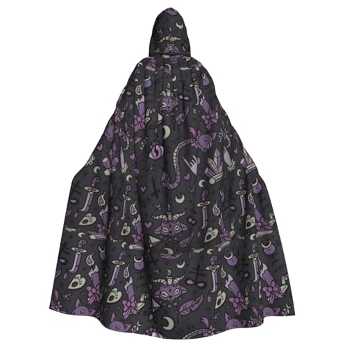 JBYJBX Umhang mit Kapuze, Gothic, gruseliger Druck, Halloween, Cosplay, Mittelalter-Festivals, Unisex, in voller Länge, Violett / Schwarz JBYJBX Umhang mit Kapuze, Gothic, gruseliger Druck, Halloween, Cosplay, Mittelalter-Festivals, Unisex, in voller Länge, Violett / Schwarz von JBYJBX