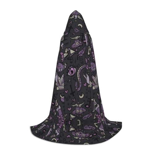 JBYJBX Umhang mit Kapuze, Gothic, gruseliger Druck, Unisex, Halloween, Cosplay, Kostüm, Weihnachten, Karneval, Party, Umhang von JBYJBX