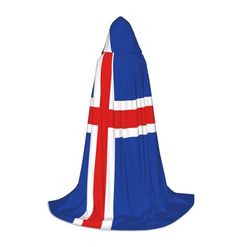 JBYJBX Umhang mit Kapuze, Motiv: Flagge Islands, Unisex, für Halloween, Cosplay, Kostüm, Weihnachten, Karneval, Party, Umhang von JBYJBX