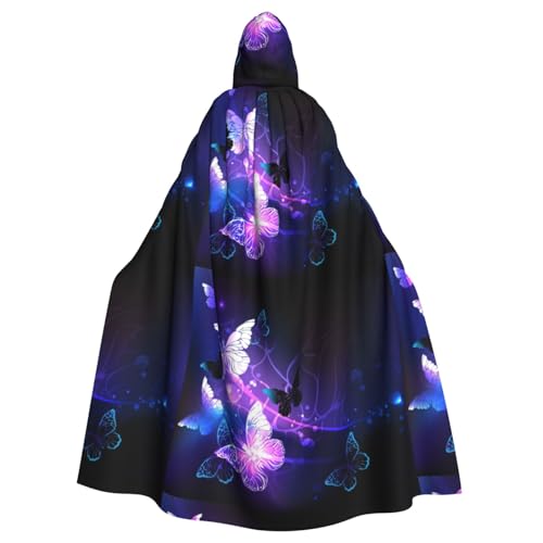 JBYJBX Umhang mit Kapuze, Unisex, Motiv: Schmetterlinge, Halloween, Cosplay, Mittelalter-Festivals, in voller Länge, Weiß / Violett JBYJBX Umhang mit Kapuze, Unisex, Motiv: Schmetterlinge, Halloween, Cosplay, Mittelalter-Festivals, in voller Länge, Weiß / Violett von JBYJBX