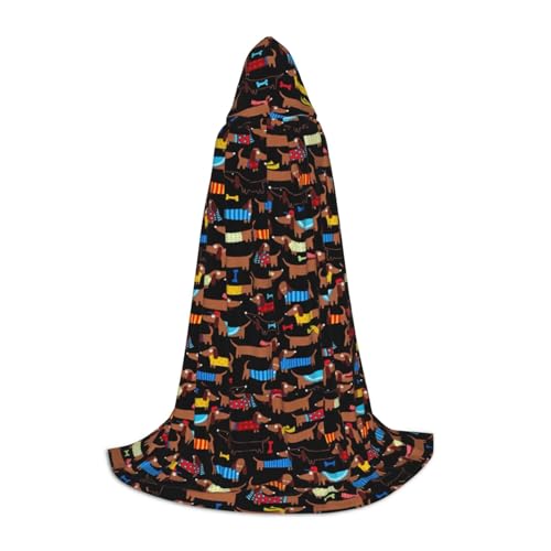 JBYJBX Umhang mit Kapuze "I Love My Dog", Dackel-Aufdruck, Unisex, Halloween, Cosplay, Kostüm, Weihnachten, Karneval, Party, Umhang von JBYJBX