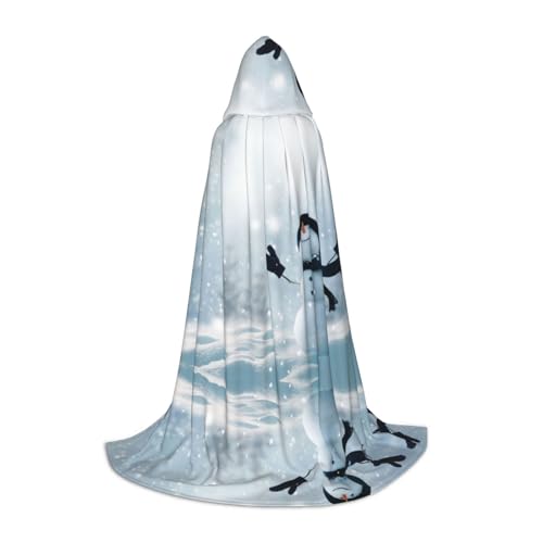 JBYJBX Umhang mit Kapuze und Schneemann-Motiv, Unisex, für Halloween, Cosplay, Kostüm, Weihnachten, Karneval, Party, Umhang von JBYJBX
