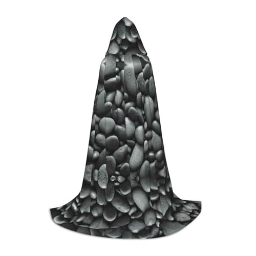 JBYJBX Umhang mit Kapuze und vielen schwarzen Kieselsteinen, unisex, Halloween, Cosplay, Kostüm, Weihnachten, Karneval, Party, Umhang von JBYJBX