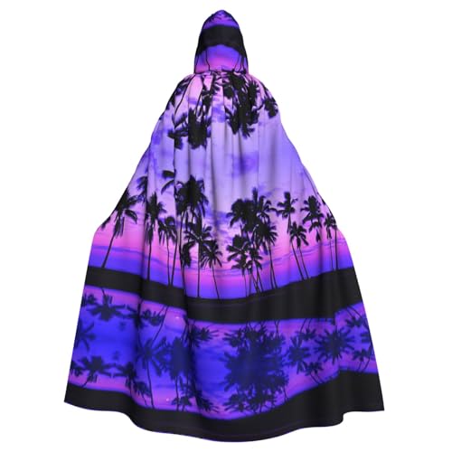 JBYJBX Umhang mit Sonnenuntergang, Palme, Violett, für Halloween, Cosplay, Mittelalter-Festivals, Unisex, volle Länge, Umhang mit Hut und Kapuze JBYJBX Umhang mit Sonnenuntergang, Palme, Violett, für Halloween, Cosplay, Mittelalter-Festivals, Unisex, volle Länge, Umhang mit Hut und Kapuze von JBYJBX