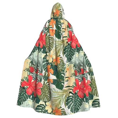 JBYJBX Umhang mit Vegetationsblättern und Hibiskusblüten, Halloween, Cosplay, Mittelalter-Festivals, Unisex, volle Länge, Umhang mit Hut und Kapuze JBYJBX Umhang mit Vegetationsblättern und Hibiskusblüten, Halloween, Cosplay, Mittelalter-Festivals, Unisex, volle Länge, Umhang mit Hut und Kapuze von JBYJBX
