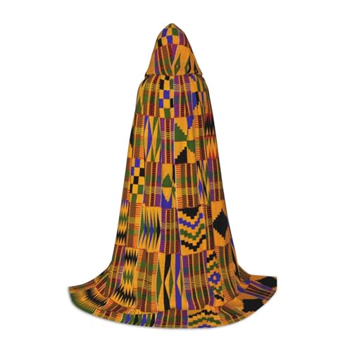 JBYJBX Umhang mit afrikanischem Webdruck, Unisex, Kapuzenumhang, Halloween, Cosplay, Kostüm, Weihnachten, Karneval, Party, Umhang von JBYJBX