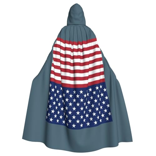 JBYJBX Umhang mit amerikanischer Flagge, Sterne, Streifen, Halloween, Cosplay, Mittelalter-Festivals, Unisex, volle Länge, Umhang mit Hut und Kapuze JBYJBX Umhang mit amerikanischer Flagge, Sterne, Streifen, Halloween, Cosplay, Mittelalter-Festivals, Unisex, volle Länge, Umhang mit Hut und Kapuze von JBYJBX