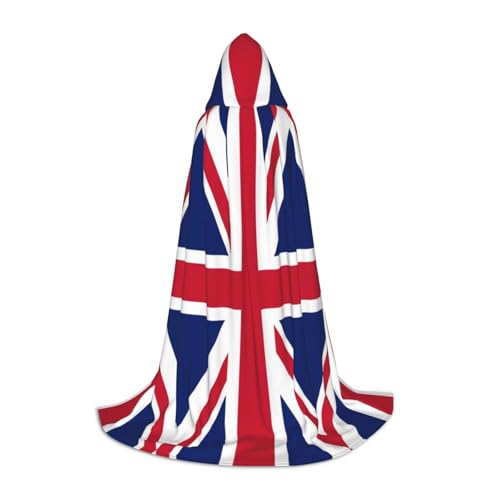 JBYJBX Umhang mit britischer Flagge, Unisex, mit Kapuze, Halloween, Cosplay, Kostüm, Weihnachten, Karneval, Party, Umhang von JBYJBX