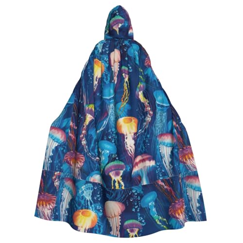 JBYJBX Umhang mit farbigen Quallen, Halloween, Cosplay, Mittelalter-Festivals, Unisex, volle Länge, mit Hut und Kapuze JBYJBX Umhang mit farbigen Quallen, Halloween, Cosplay, Mittelalter-Festivals, Unisex, volle Länge, mit Hut und Kapuze von JBYJBX