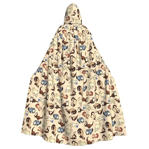 JBYJBX Umhang mit haarigem Frettchen-Druck, Halloween, Cosplay, Mittelalter-Festivals, Unisex, volle Länge, mit Hut und Kapuze JBYJBX Umhang mit haarigem Frettchen-Druck, Halloween, Cosplay, Mittelalter-Festivals, Unisex, volle Länge, mit Hut und Kapuze von JBYJBX