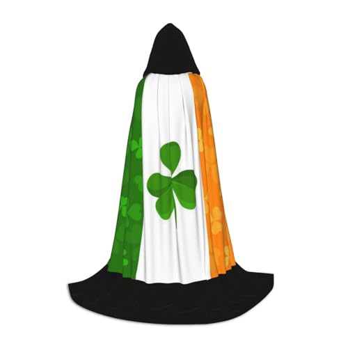 JBYJBX Umhang mit irischer Flagge, Halloween, mit Kapuze, 130/150/170 cm, Karneval, Hexenkostüm, Cosplay, Mottoparty JBYJBX Umhang mit irischer Flagge, Halloween, mit Kapuze, 130/150/170 cm, Karneval, Hexenkostüm, Cosplay, Mottoparty von JBYJBX