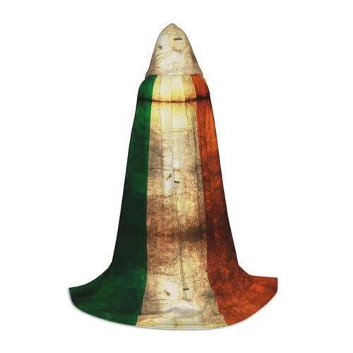 JBYJBX Umhang mit irischer Flagge, Unisex, Kapuzenumhang, Halloween, Cosplay, Kostüm, Weihnachten, Karneval, Party, Umhang von JBYJBX