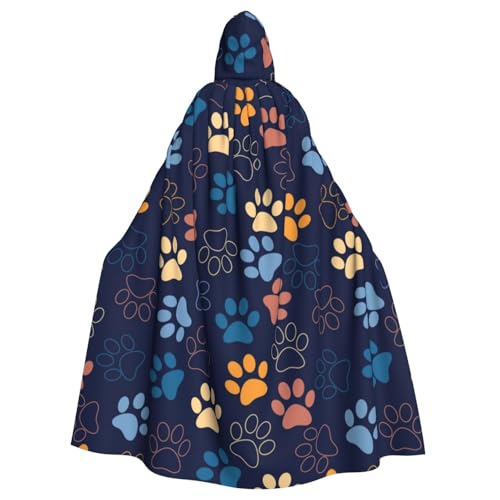JBYJBX Umhang mit süßem Hundepfotenabdruck, Halloween, Cosplay, Mittelalter-Festivals, Unisex, volle Länge, mit Hut und Kapuze JBYJBX Umhang mit süßem Hundepfotenabdruck, Halloween, Cosplay, Mittelalter-Festivals, Unisex, volle Länge, mit Hut und Kapuze von JBYJBX