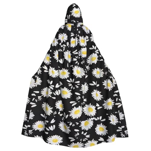 JBYJBX Umhang mit weißem Gänseblümchen-Druck, Halloween, Cosplay, Mittelalter-Festivals, Unisex, volle Länge, mit Hut und Kapuze JBYJBX Umhang mit weißem Gänseblümchen-Druck, Halloween, Cosplay, Mittelalter-Festivals, Unisex, volle Länge, mit Hut und Kapuze von JBYJBX