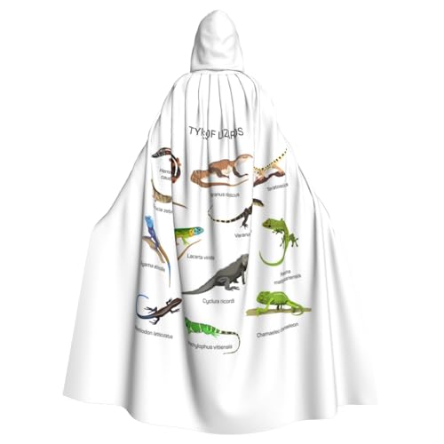 JBYJBX Verschiedene Arten von Eidechsenaufdruck, Halloween, Cosplay, Mittelalter-Festivals, Unisex, Umhang mit Hut und Kapuze JBYJBX Verschiedene Arten von Eidechsenaufdruck, Halloween, Cosplay, Mittelalter-Festivals, Unisex, Umhang mit Hut und Kapuze von JBYJBX