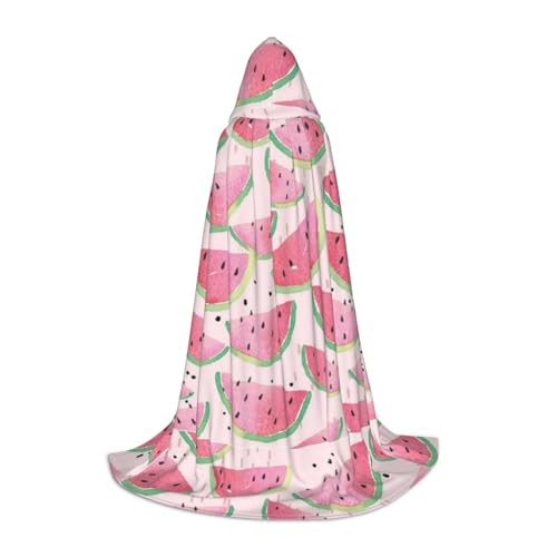 JBYJBX Wassermelonen-Umhang mit frischem Obstdruck, Unisex, Kapuzenumhang, Halloween, Cosplay, Kostüm, Weihnachten, Karneval, Party, Umhang von JBYJBX