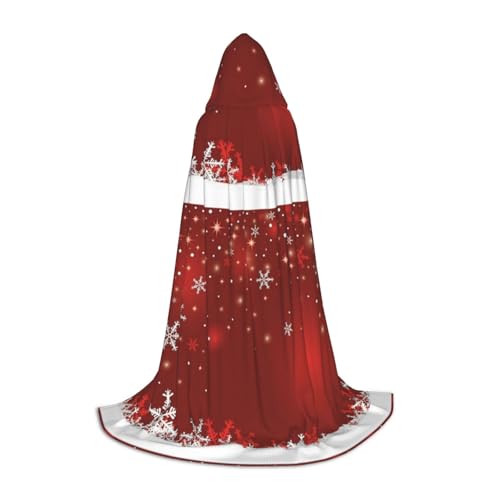 JBYJBX Weihnachtsdruck Halloween Kapuzenumhang 130/150/170cm Karneval Hexenkostüm Cosplay Mottoparty von JBYJBX