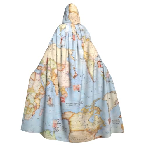 JBYJBX Weltkarten-Druck, Halloween, Cosplay, Mittelalter-Festivals, Unisex, Umhang mit Hut und Kapuze JBYJBX Weltkarten-Druck, Halloween, Cosplay, Mittelalter-Festivals, Unisex, Umhang mit Hut und Kapuze von JBYJBX