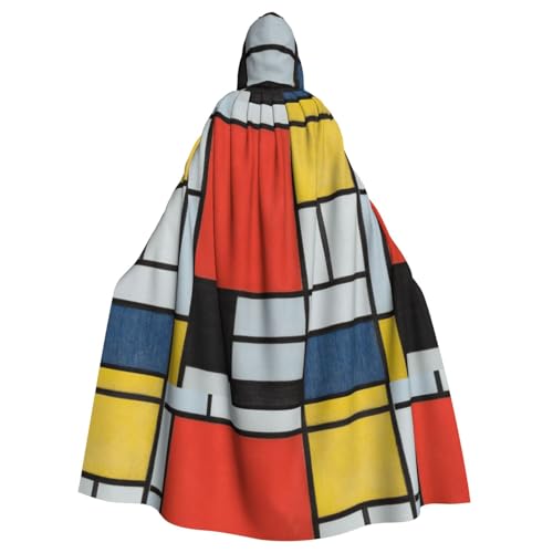 JBYJBX Zusammensetzung in Rot, Gelb, Blau und Schwarz, bedruckt, Halloween, Cosplay, Mittelalter-Festivals, Unisex, Umhang in voller Länge, mit Hut und Kapuze JBYJBX Zusammensetzung in Rot, Gelb, Blau und Schwarz, bedruckt, Halloween, Cosplay, Mittelalter-Festivals, Unisex, Umhang in voller Länge, mit Hut und Kapuze von JBYJBX