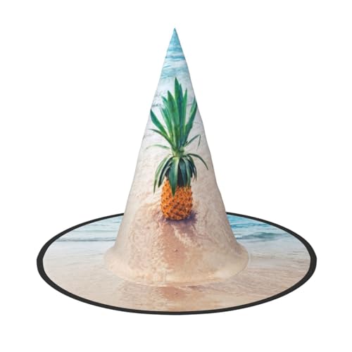 Jbyjbx Ananas am Meer Druck Karneval Halloween Hexenhut Motto-Partys Hut Cosplay Maskerade Urlaub Dekor von JBYJBX